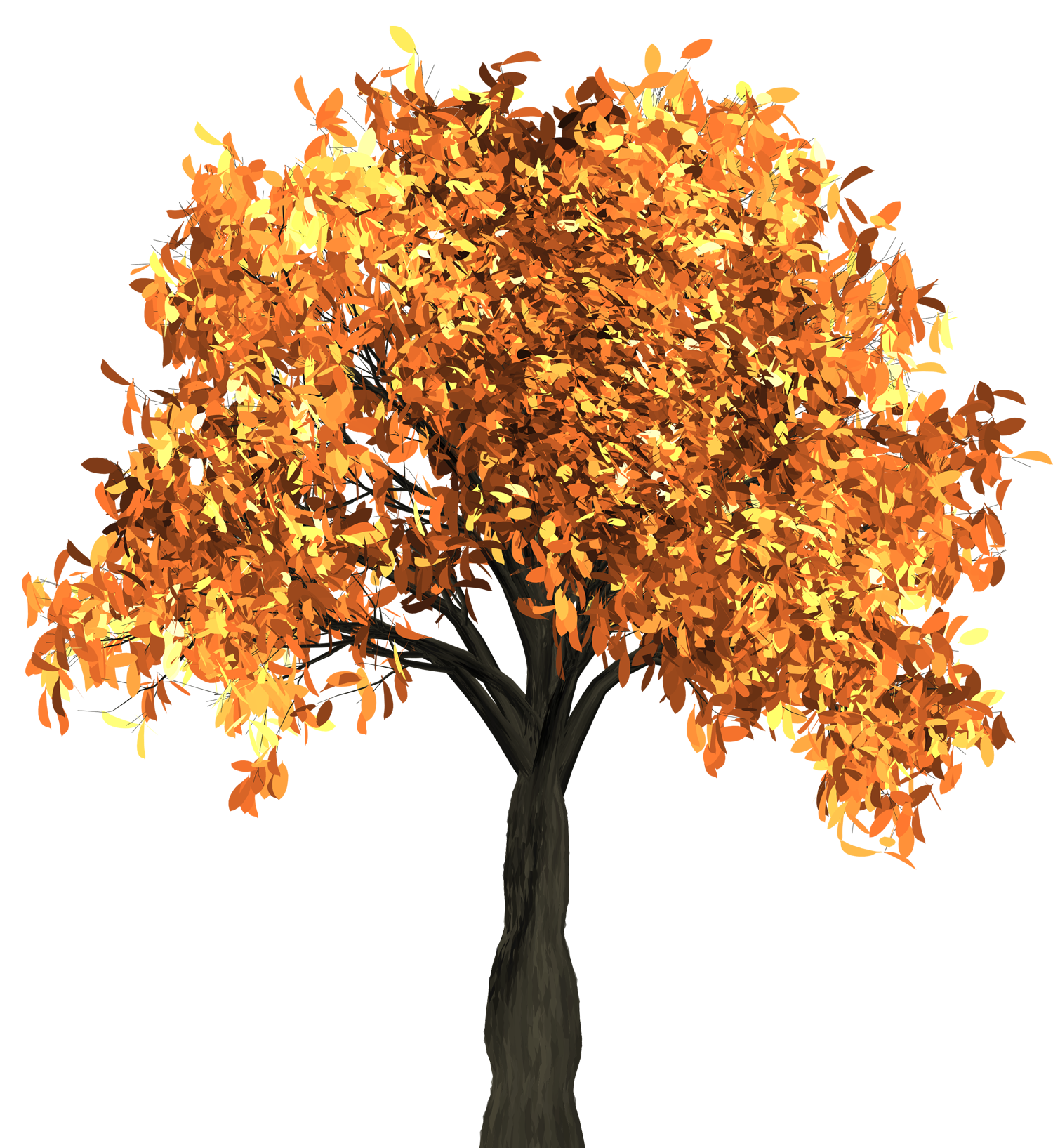 Golden Autumn Tree PNG
