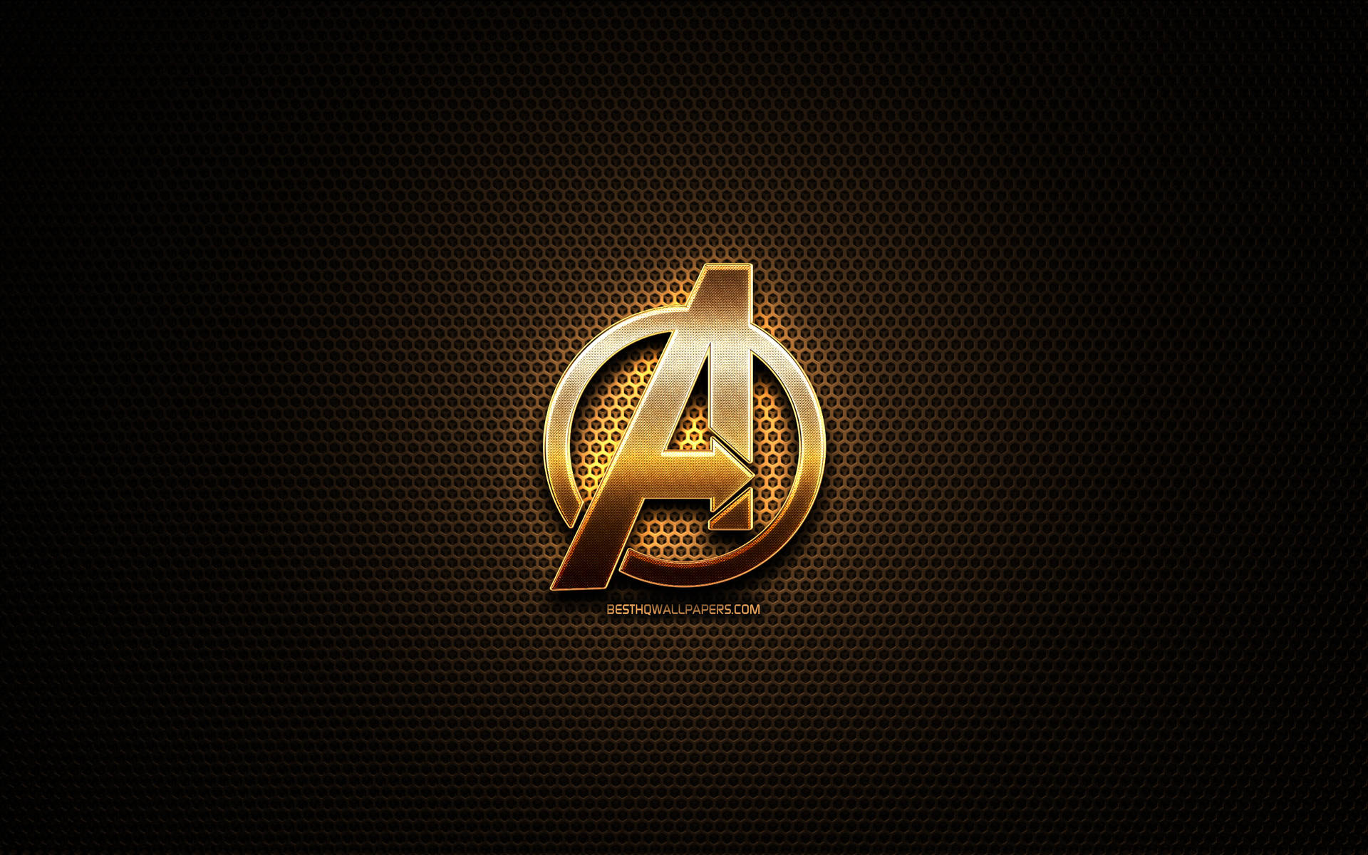 Golden Avengers Letter A Logo Background