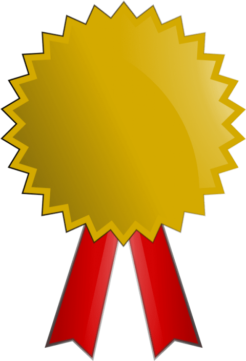 Golden Award Ribbon Graphic PNG