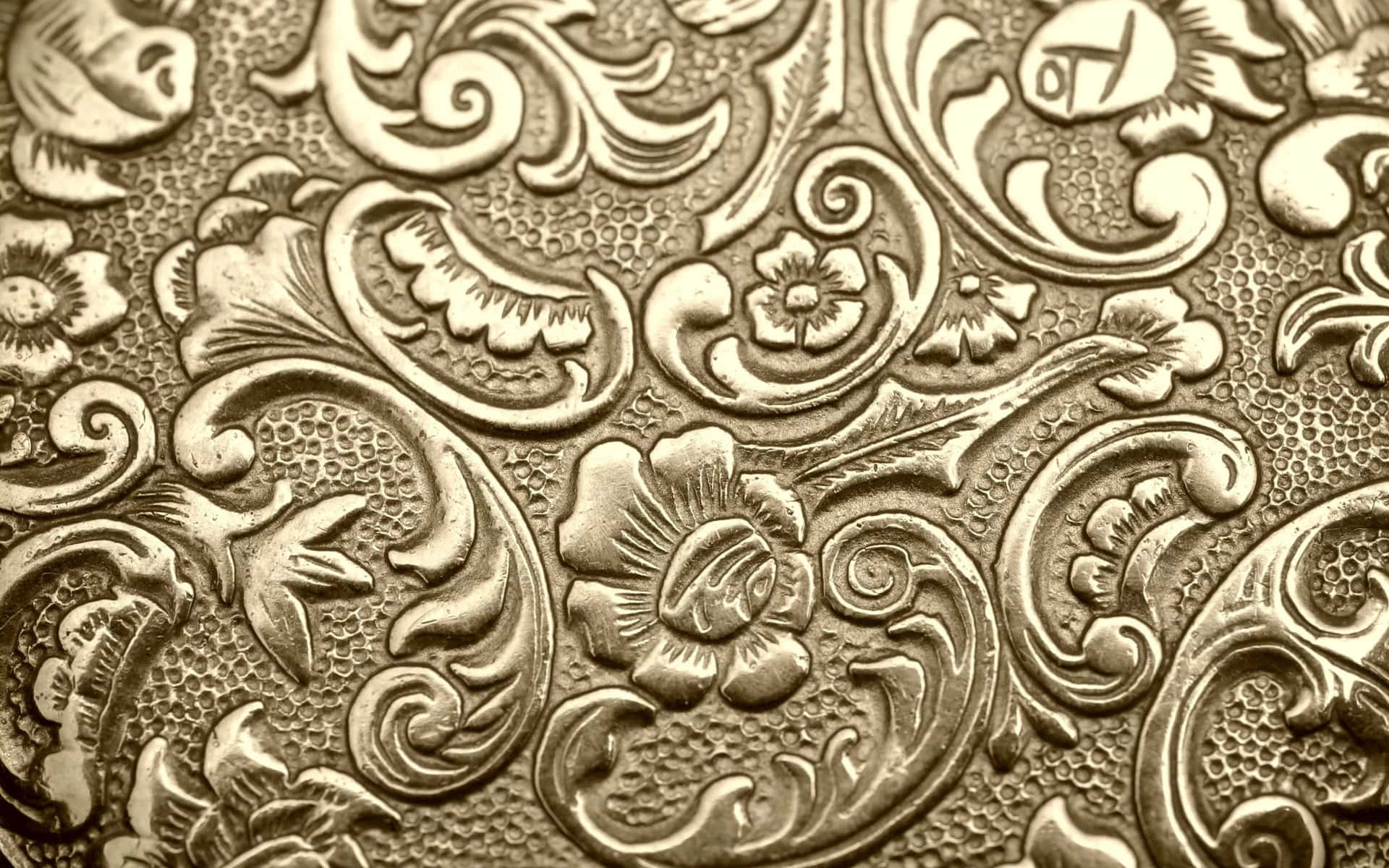 Golden Floral Design Patterns Background