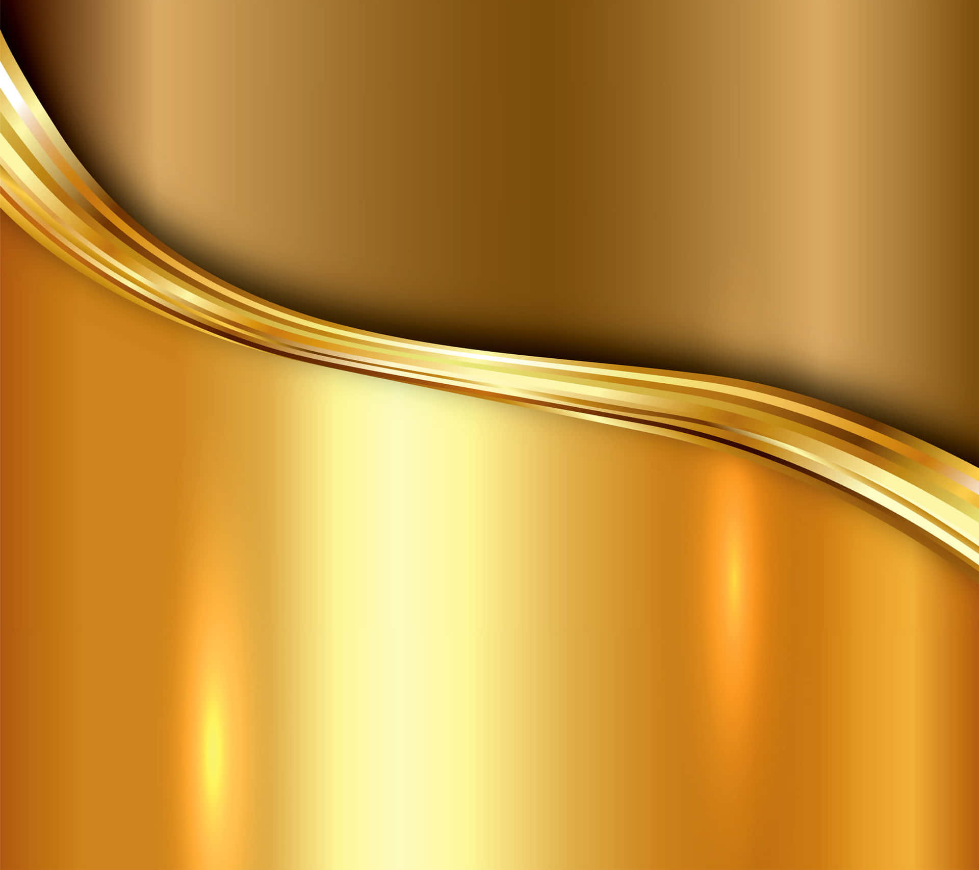 Hellerund Dunkler Hintergrund Mit Goldenen Metallwellen