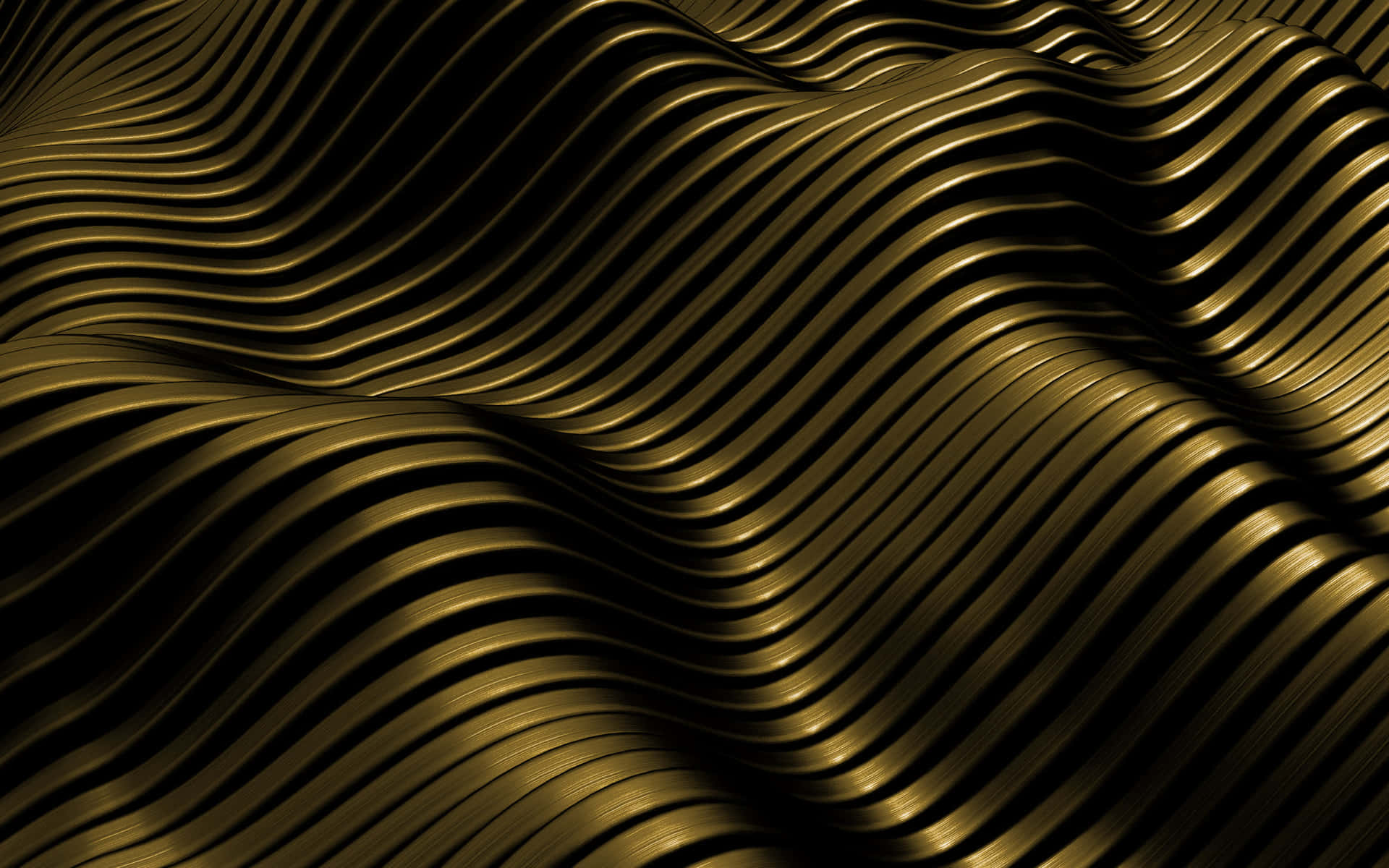 Dark Aesthetic Golden Waves Background