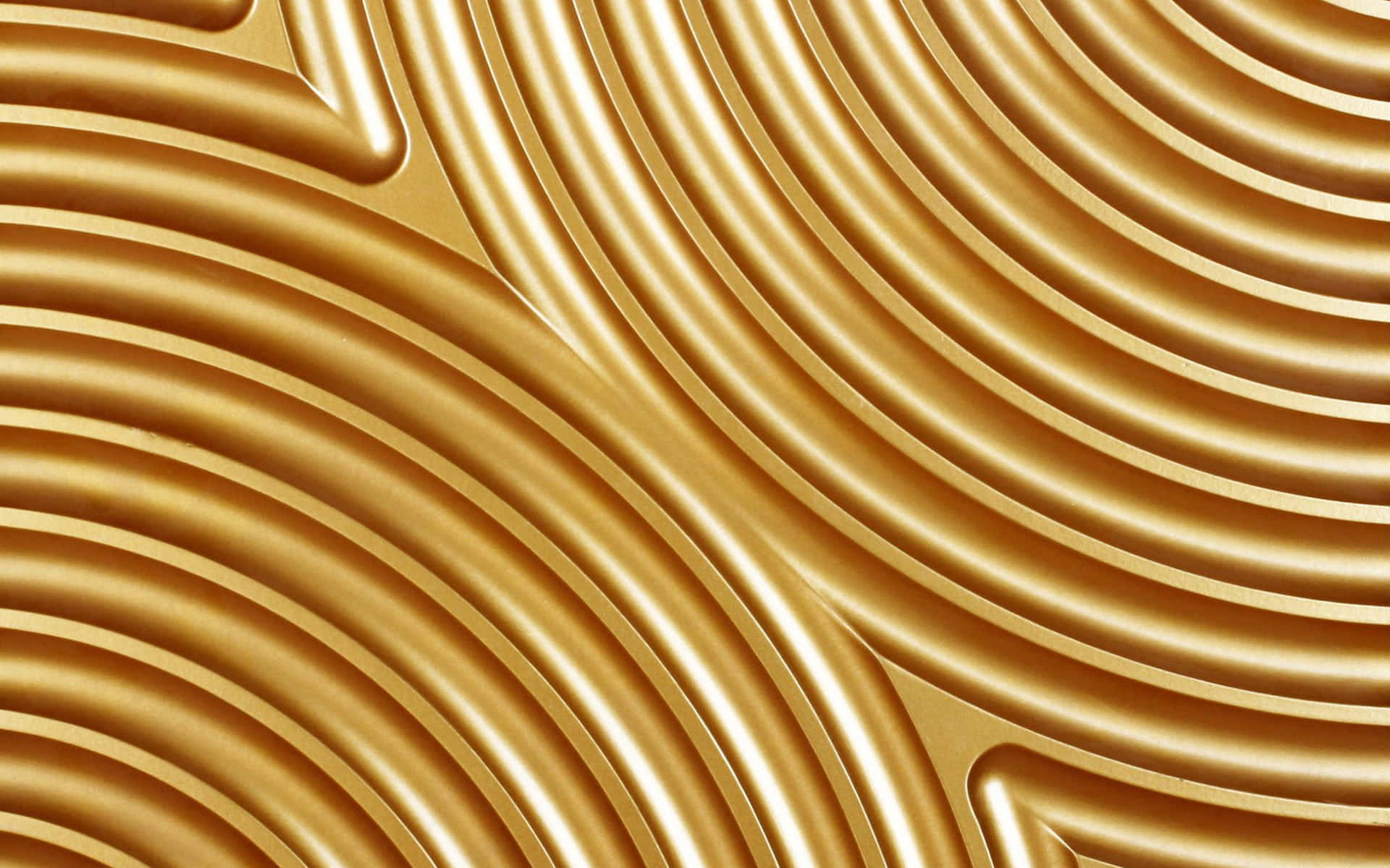 3D Golden Metal Waves Background