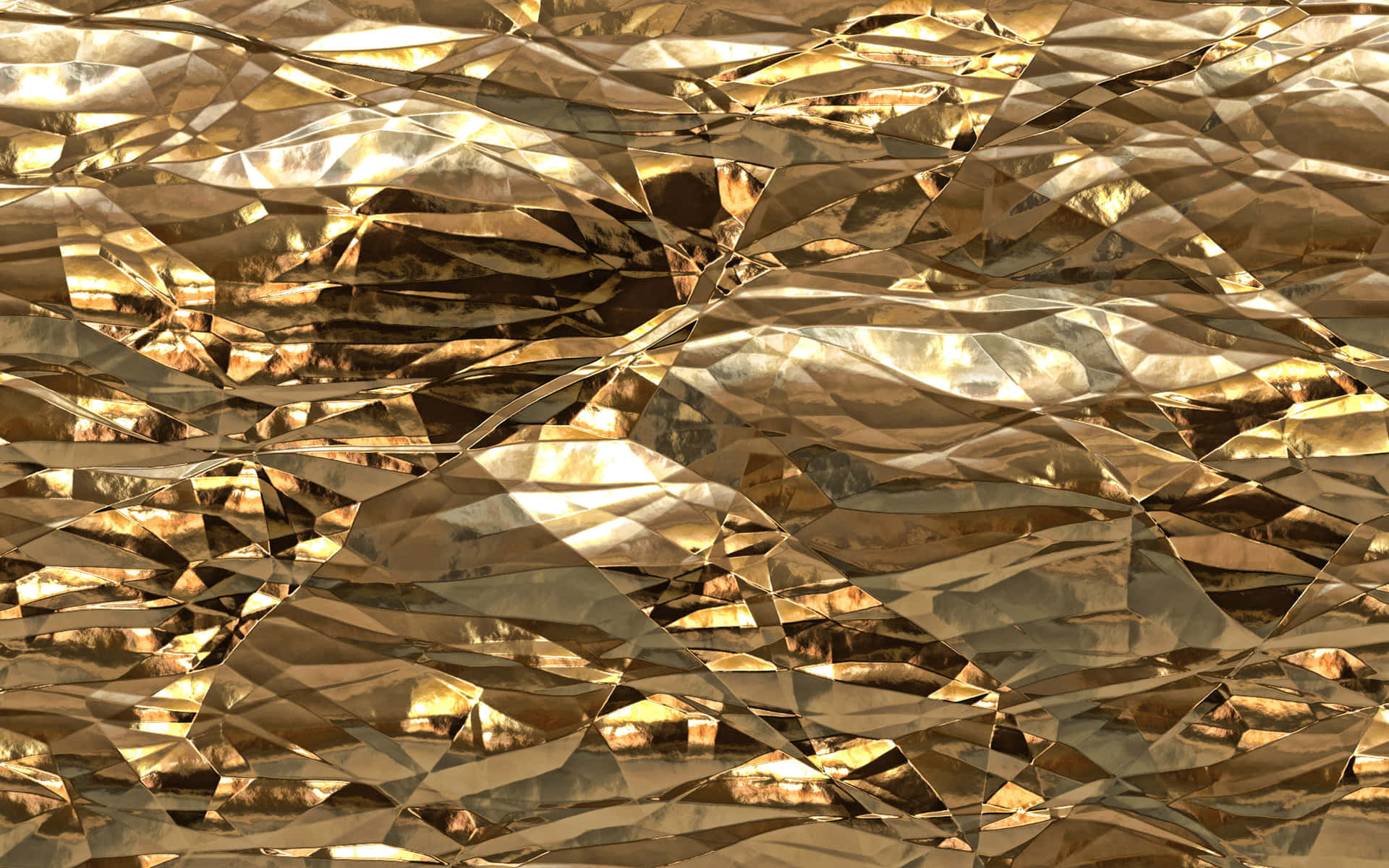 Wrinkled Golden Foil Texture Background