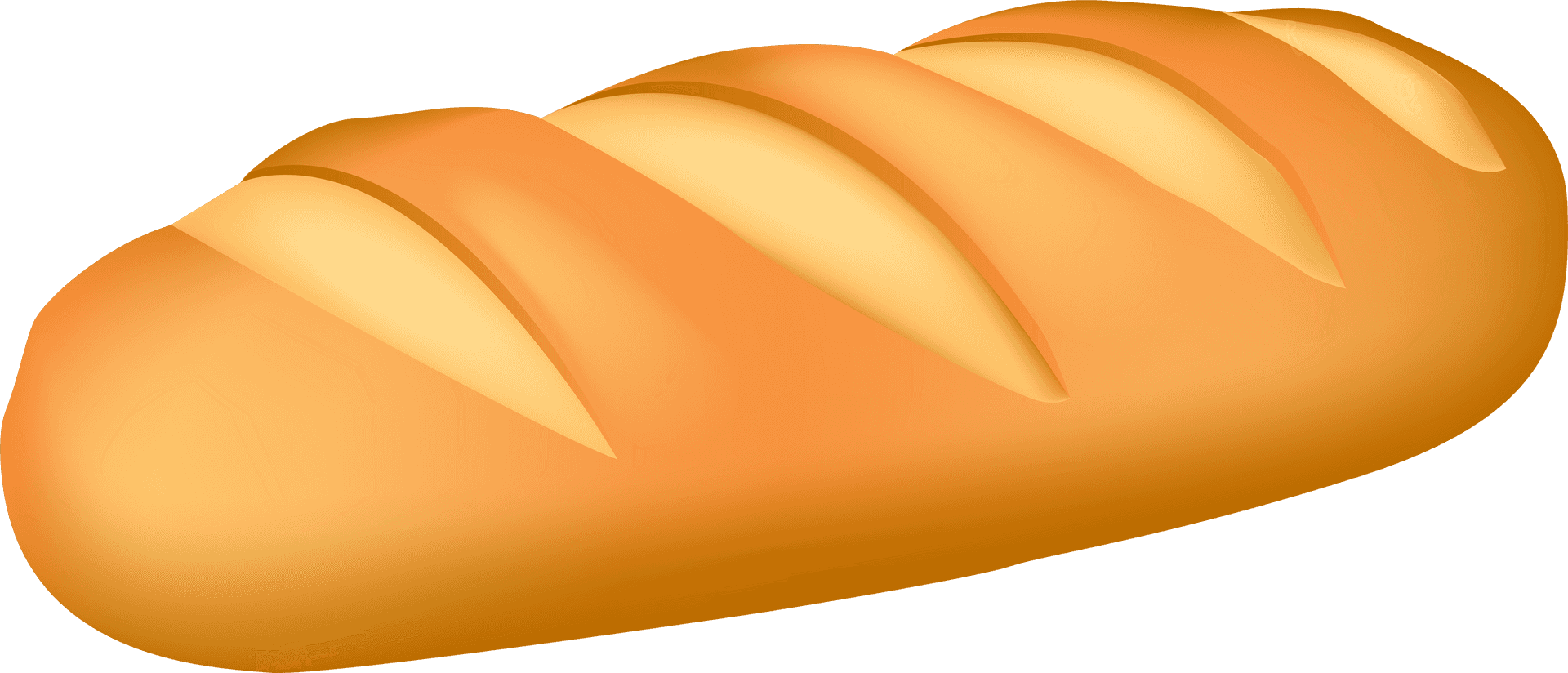 Golden Baked Baguette Illustration PNG