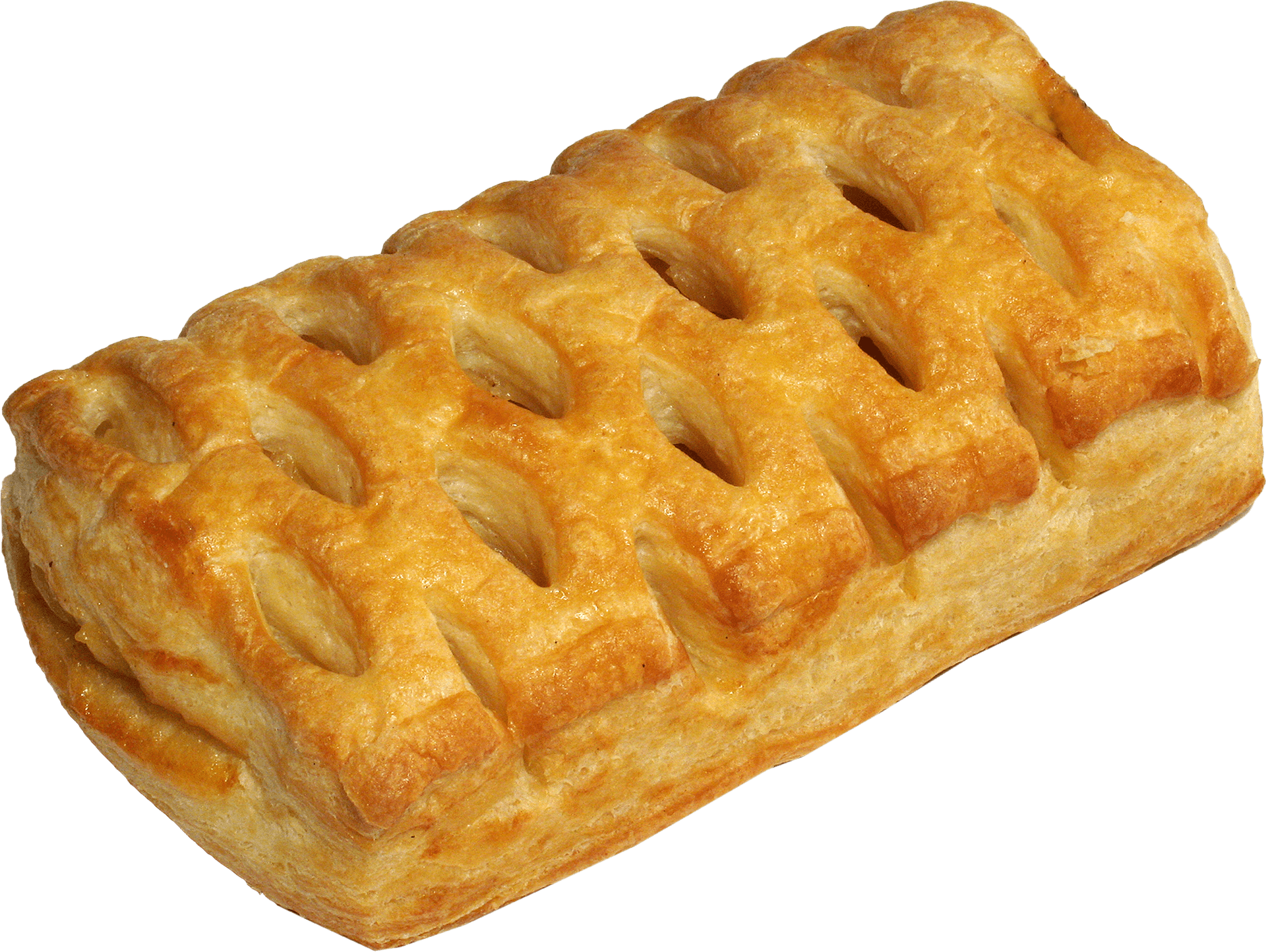 Golden Baked Lattice Pastry Bun PNG