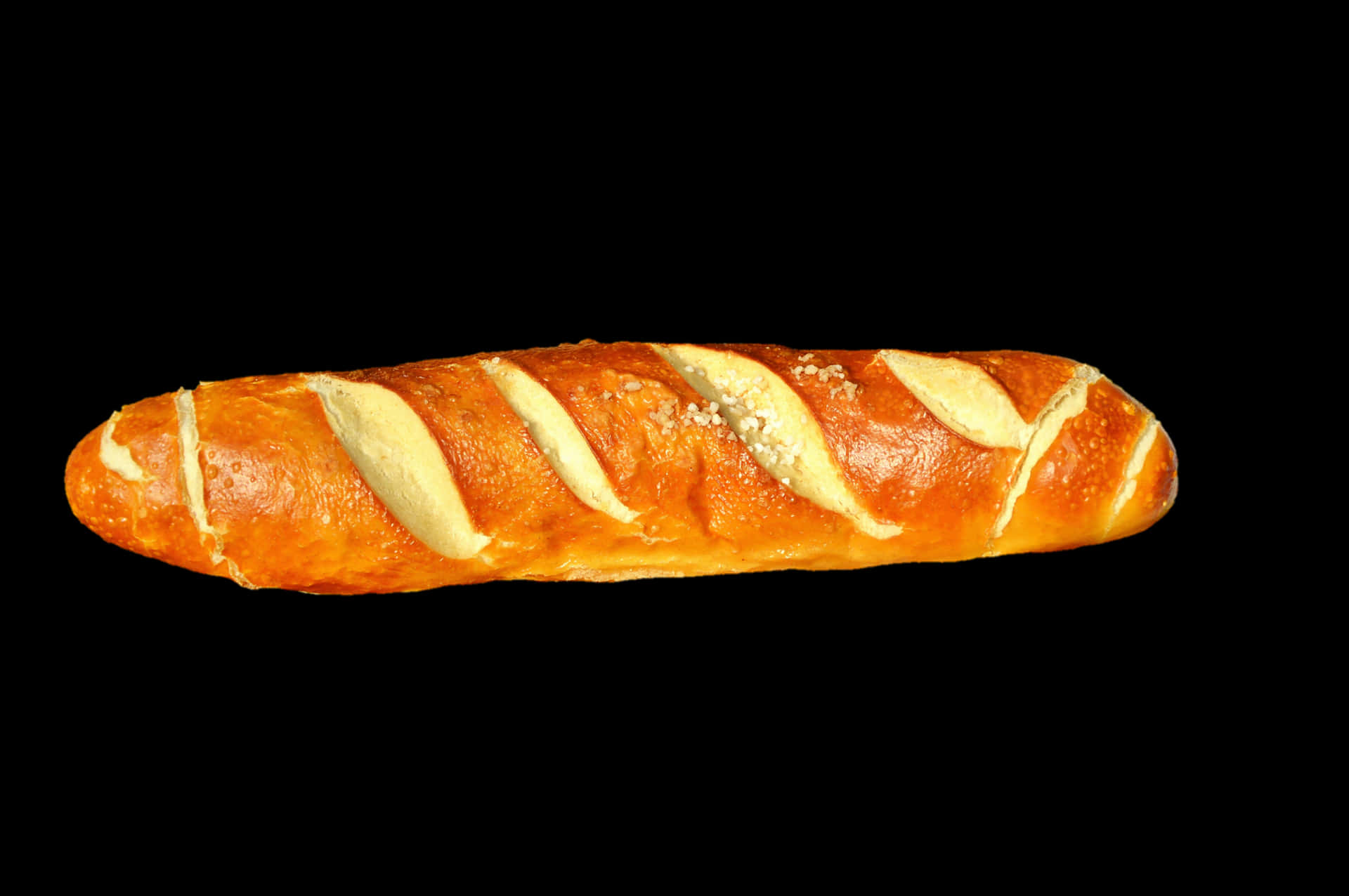Golden Baked Pretzel Baguette PNG