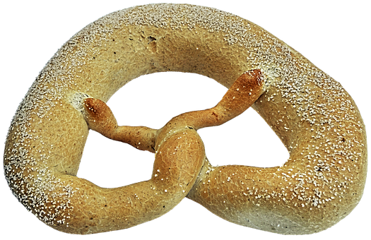 Golden Baked Pretzel Black Background PNG