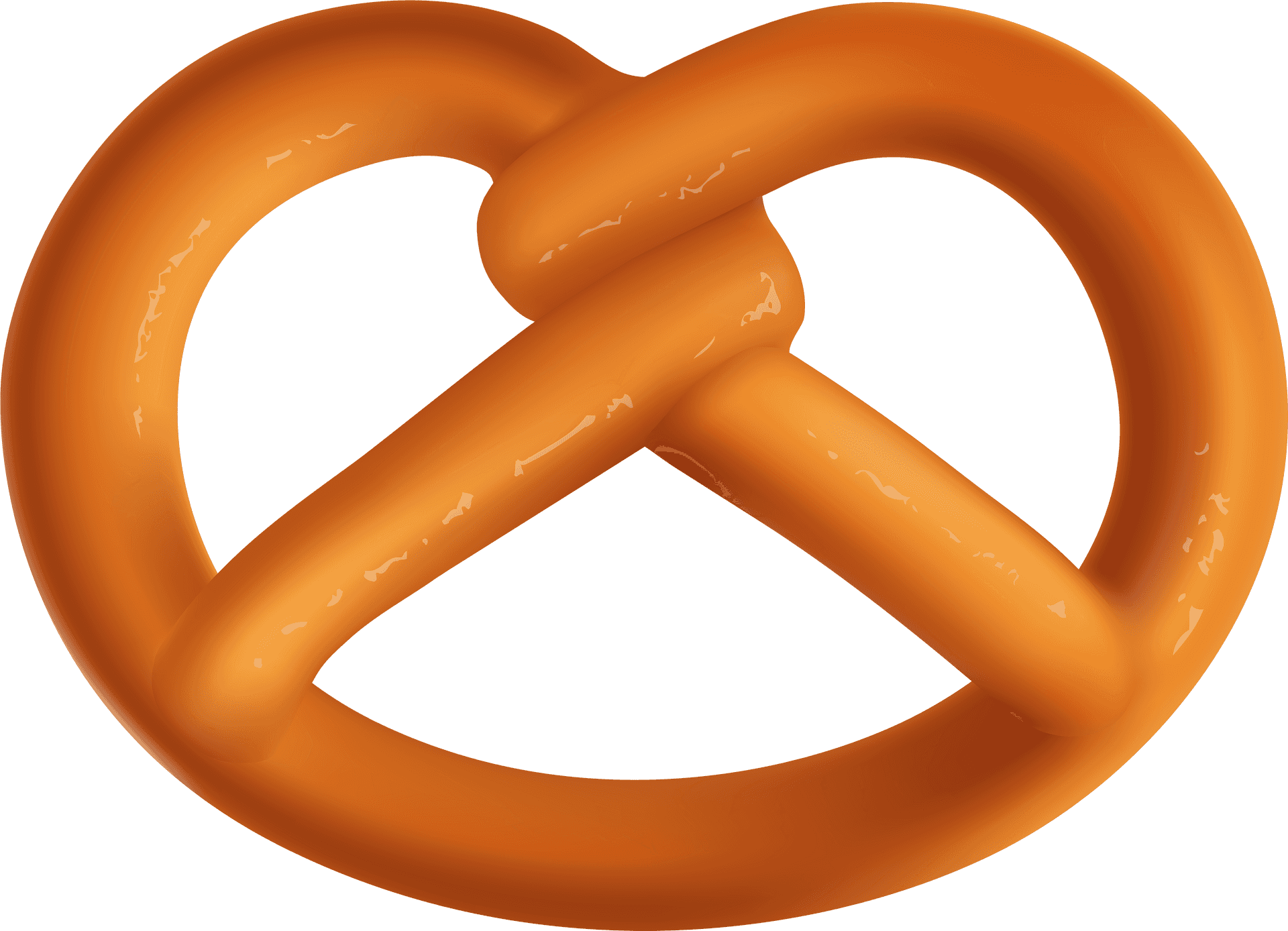 Golden Baked Pretzel Illustration PNG