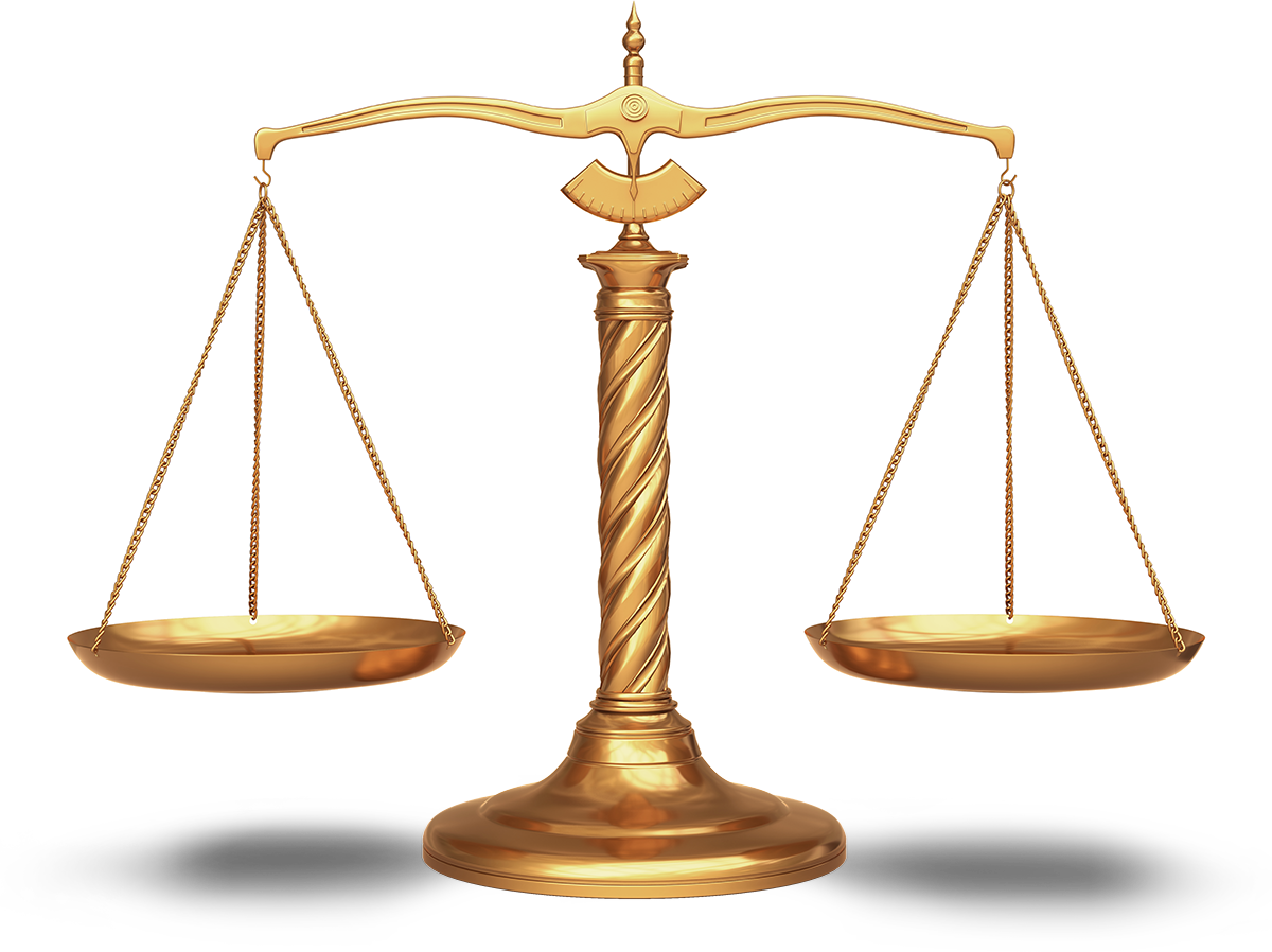 Golden Balance Scale PNG