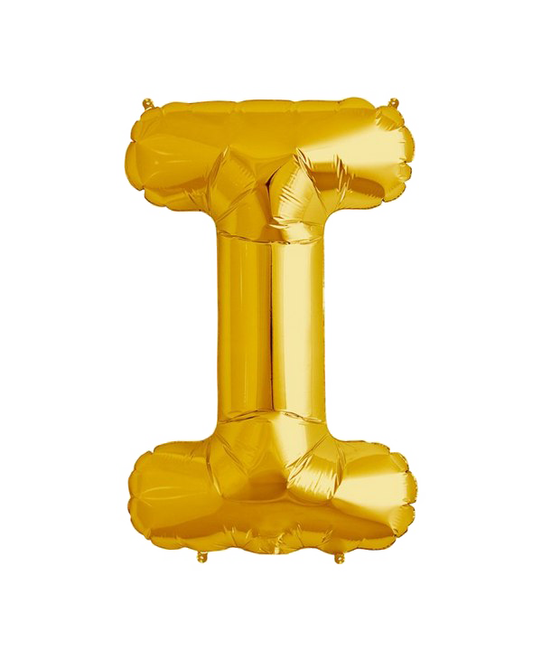 Golden Balloon Letter I PNG