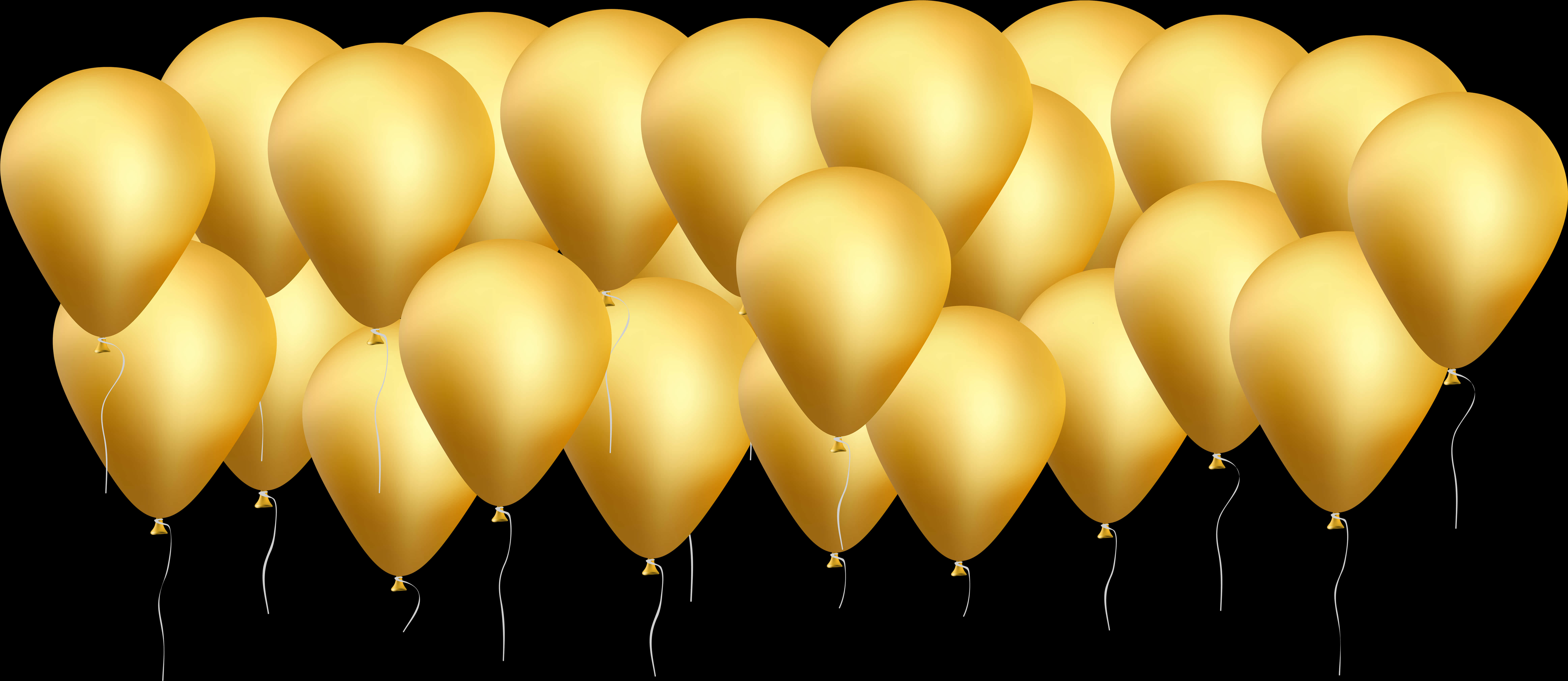 Golden Balloons Celebration Background PNG