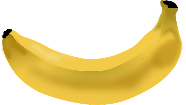 Golden Banana Black Background PNG
