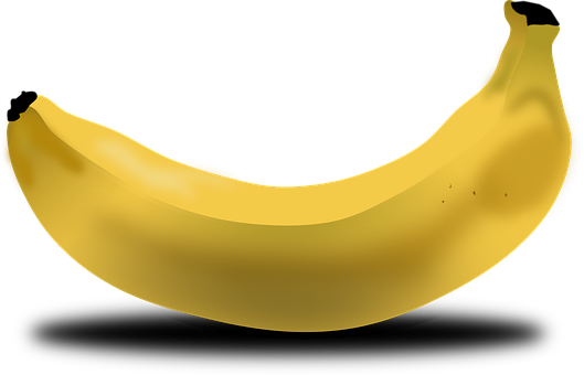Golden Bananaon Black Background PNG