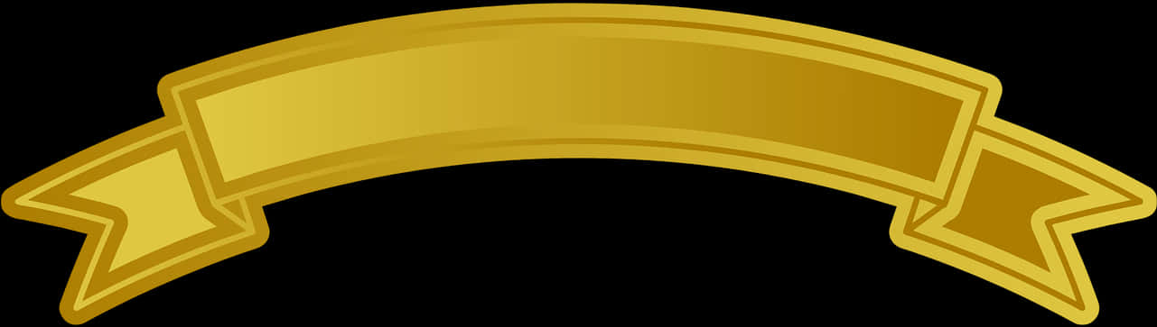 Golden Banner Design Element PNG