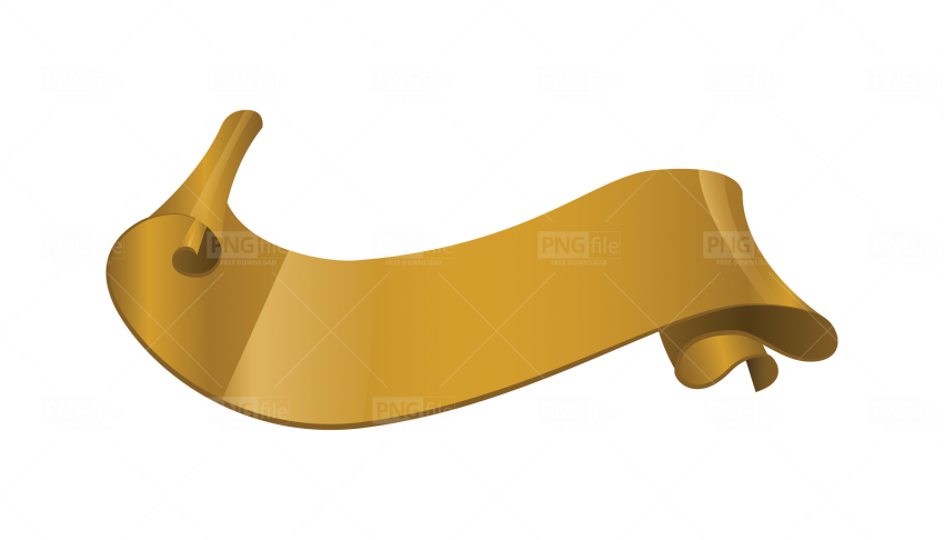 Golden Banner Ribbon Graphic PNG