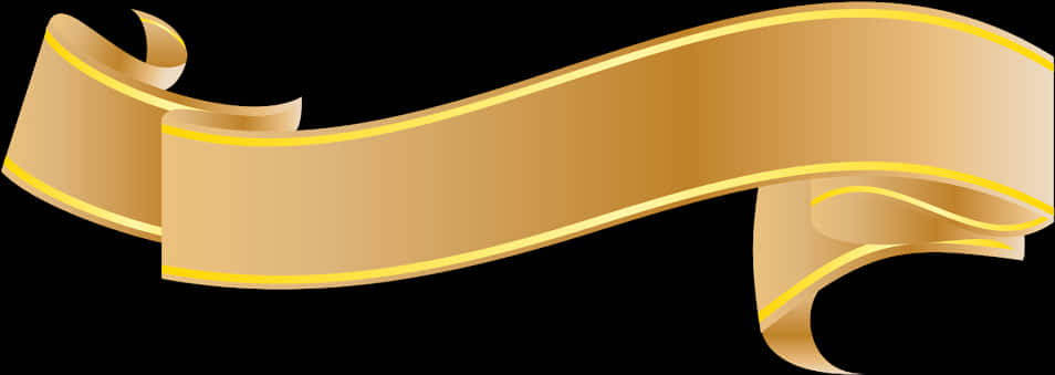 Golden Banner Ribbon Graphic PNG