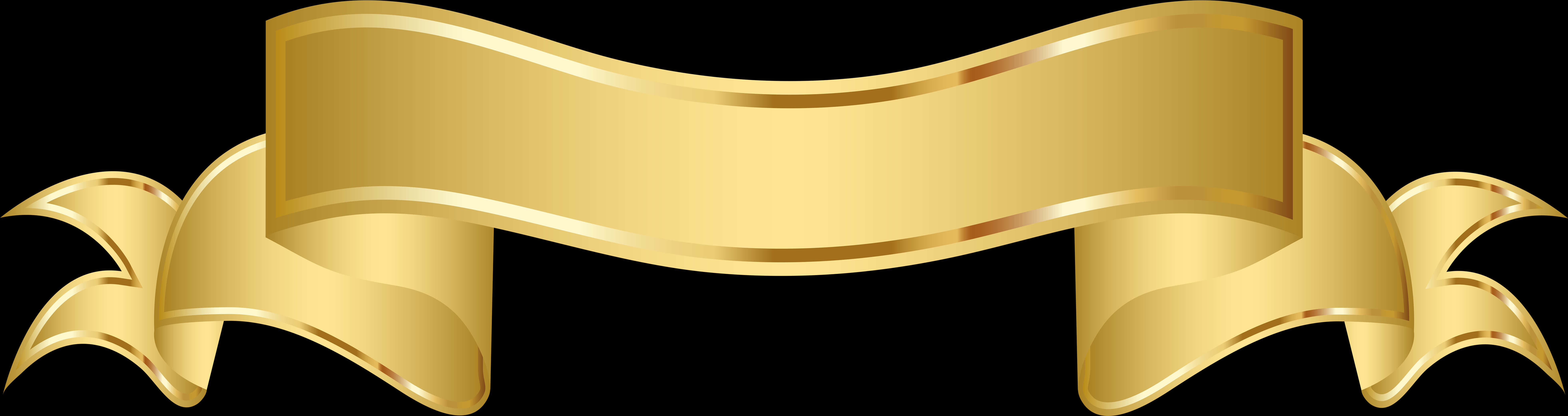 Golden Banner Ribbon Graphic PNG