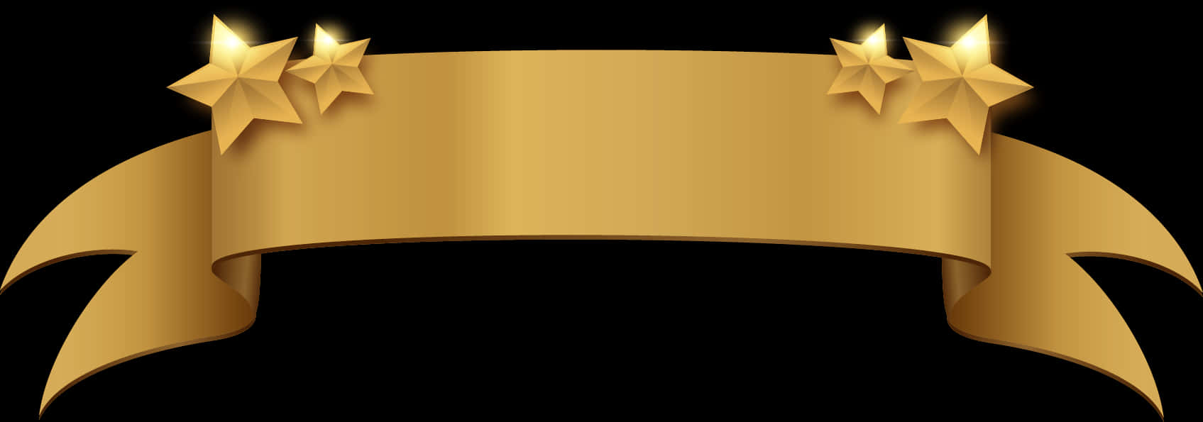 Golden Bannerwith Stars PNG