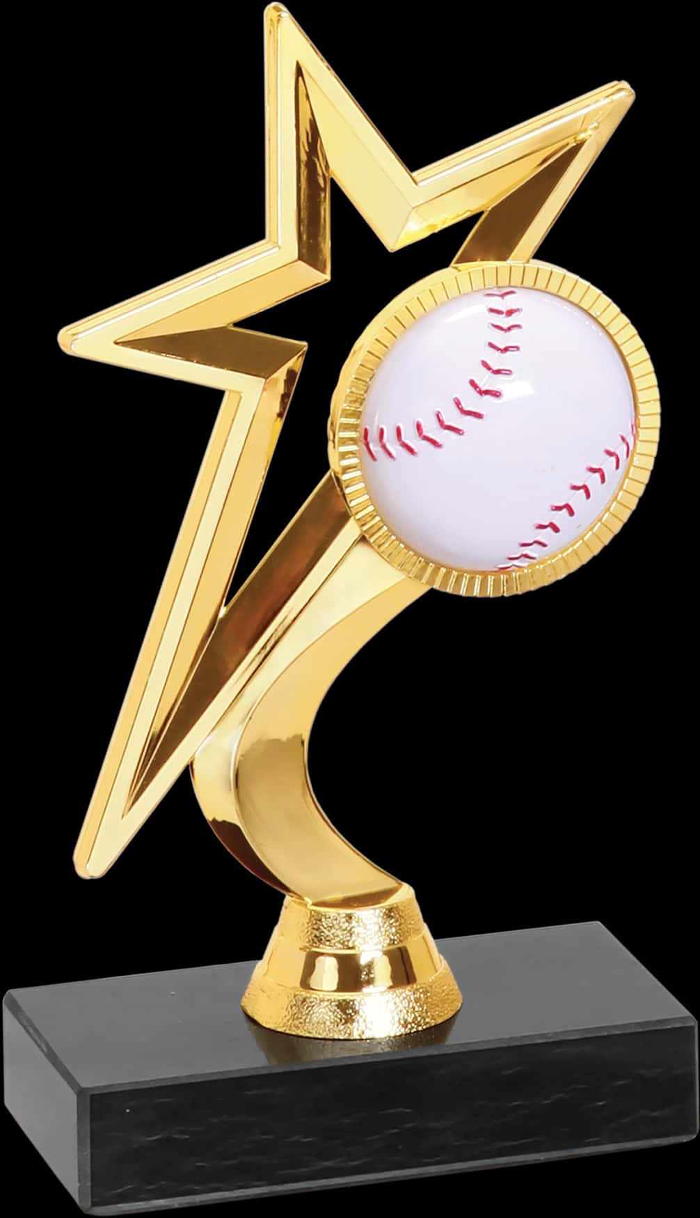 Golden Baseball Star Trophy PNG
