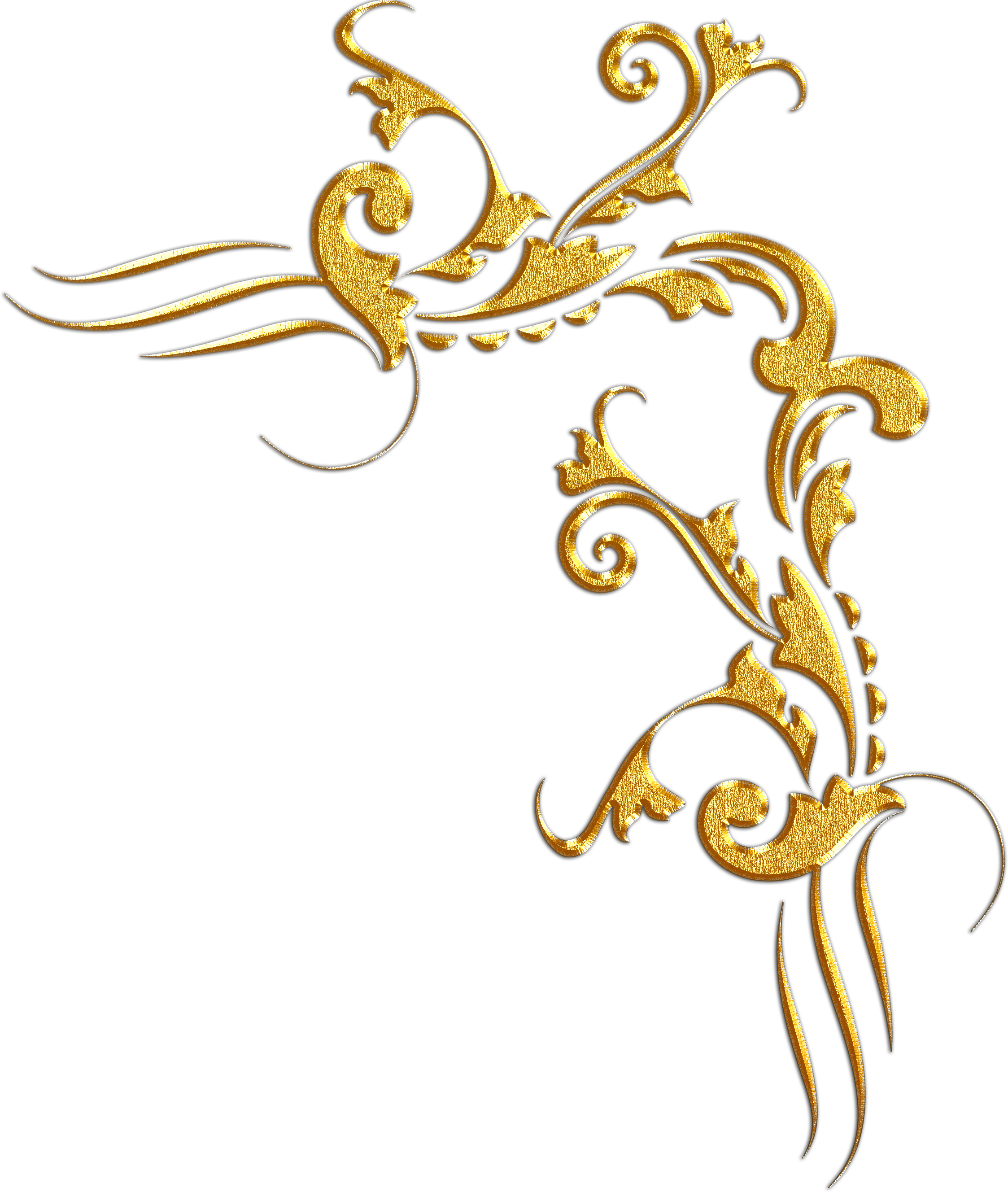 Golden Batik Flourish Design PNG