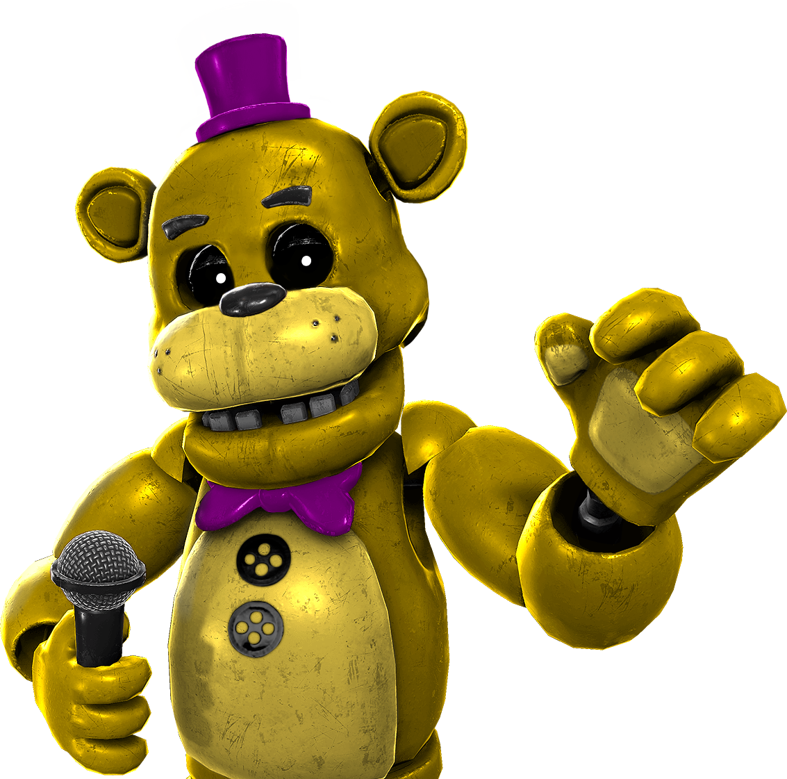 Golden Bear Character With Microphone PNG
