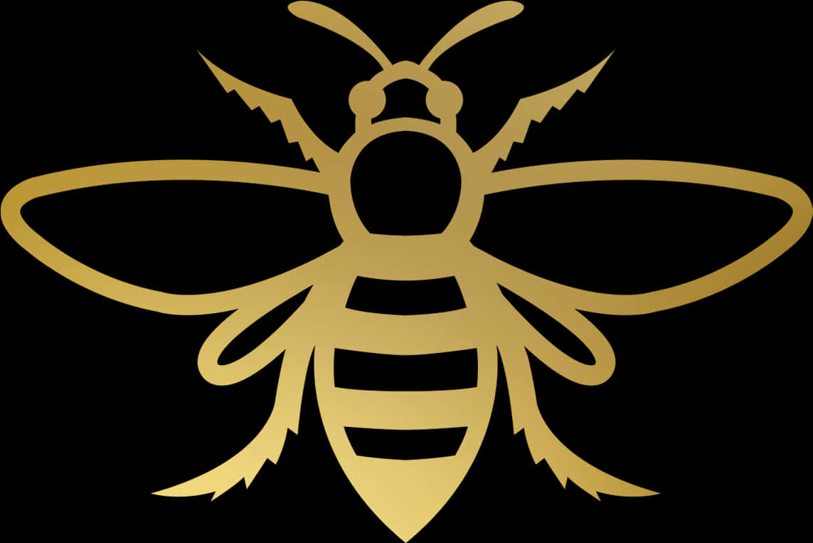 Golden Bee Silhouette PNG