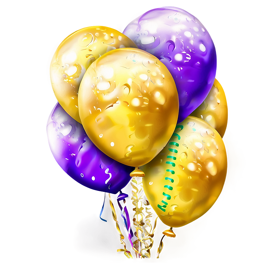 Golden Birthday Balloon Png Vvc PNG