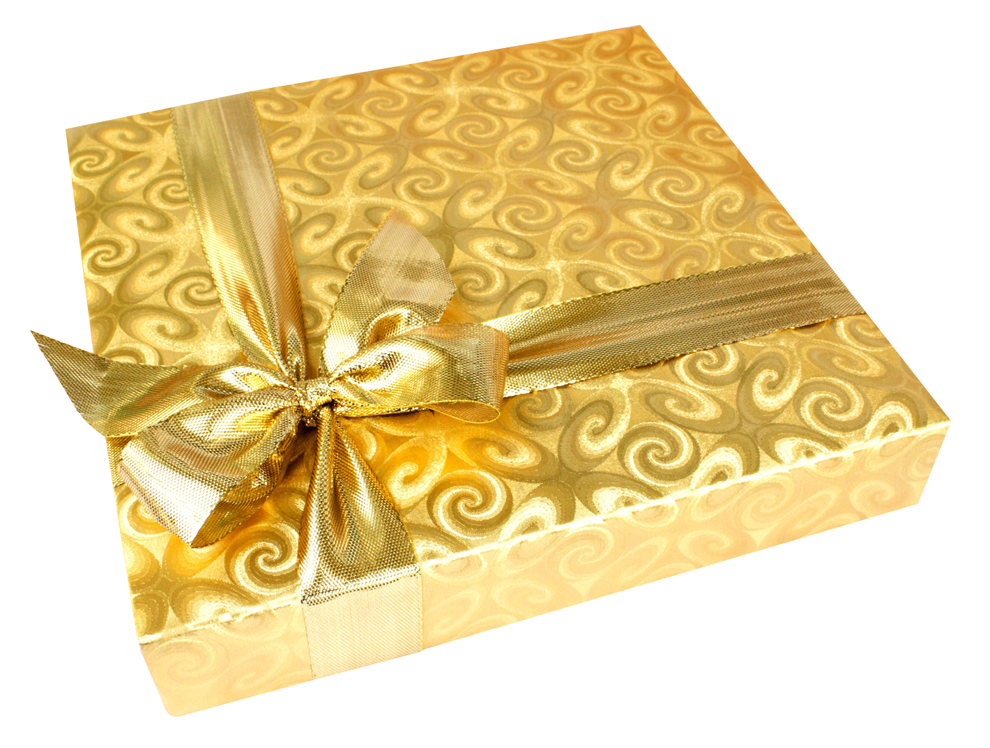 Golden Birthday Gift Boxwith Ribbon PNG