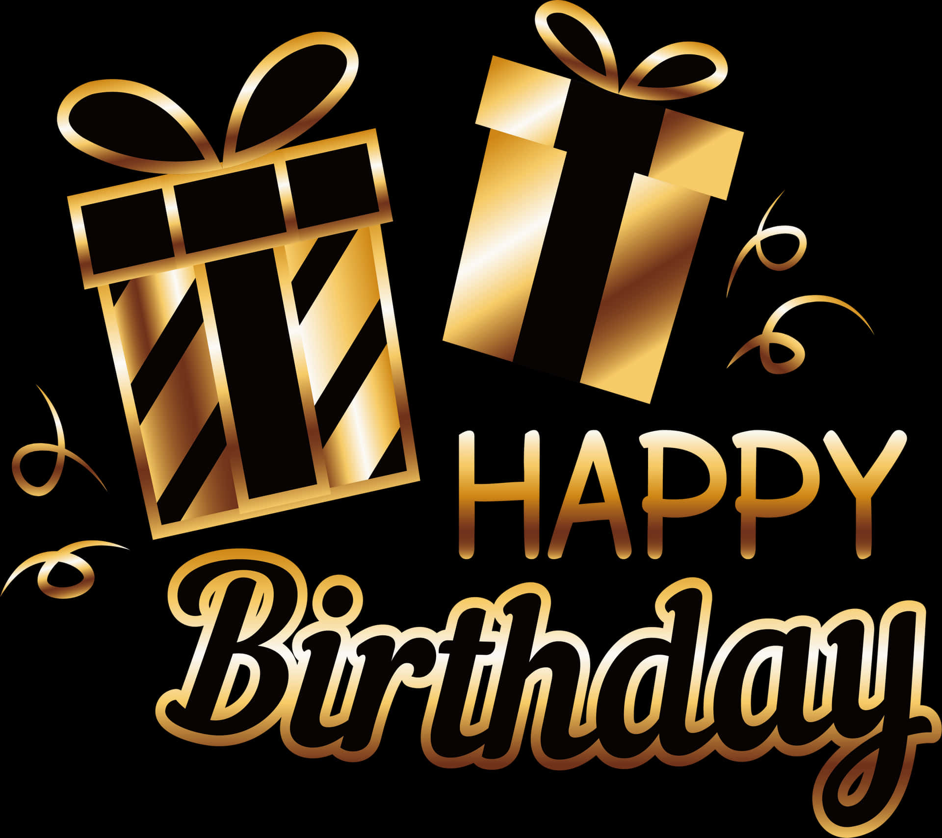 Golden_ Birthday_ Gifts_ Celebration PNG