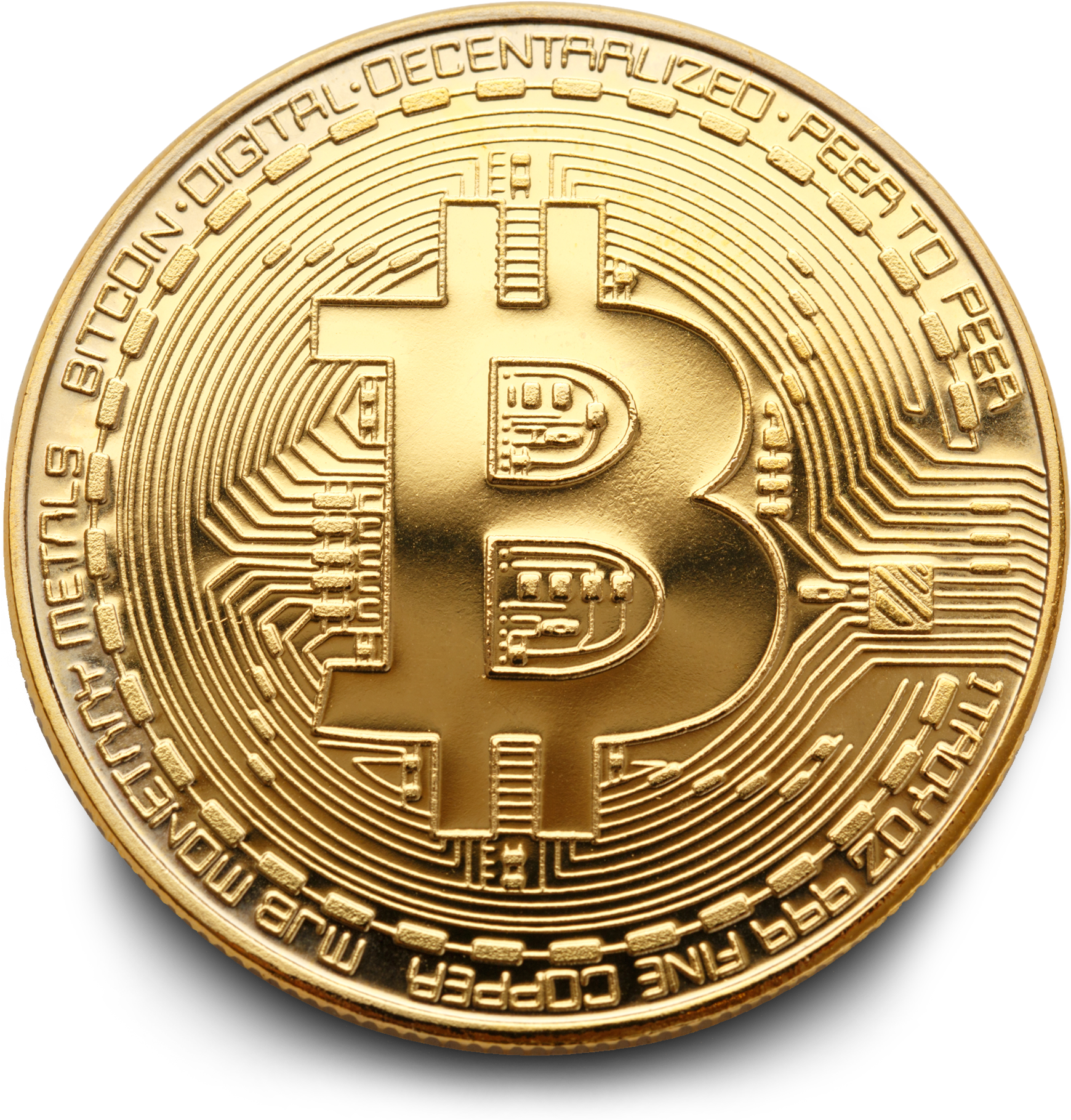 Golden Bitcoin Coin PNG
