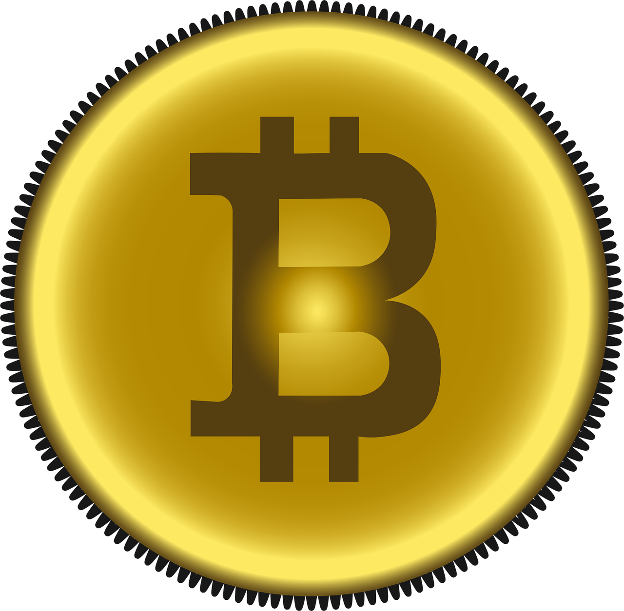 Golden Bitcoin Icon PNG