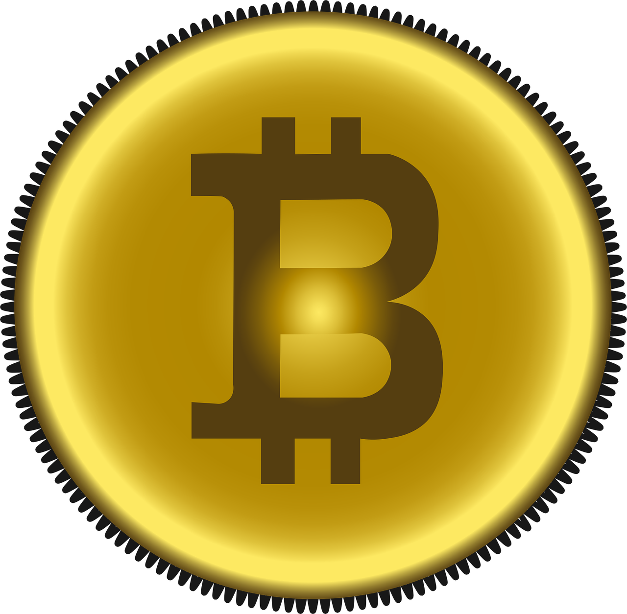 Download Golden Bitcoin Icon | Wallpapers.com