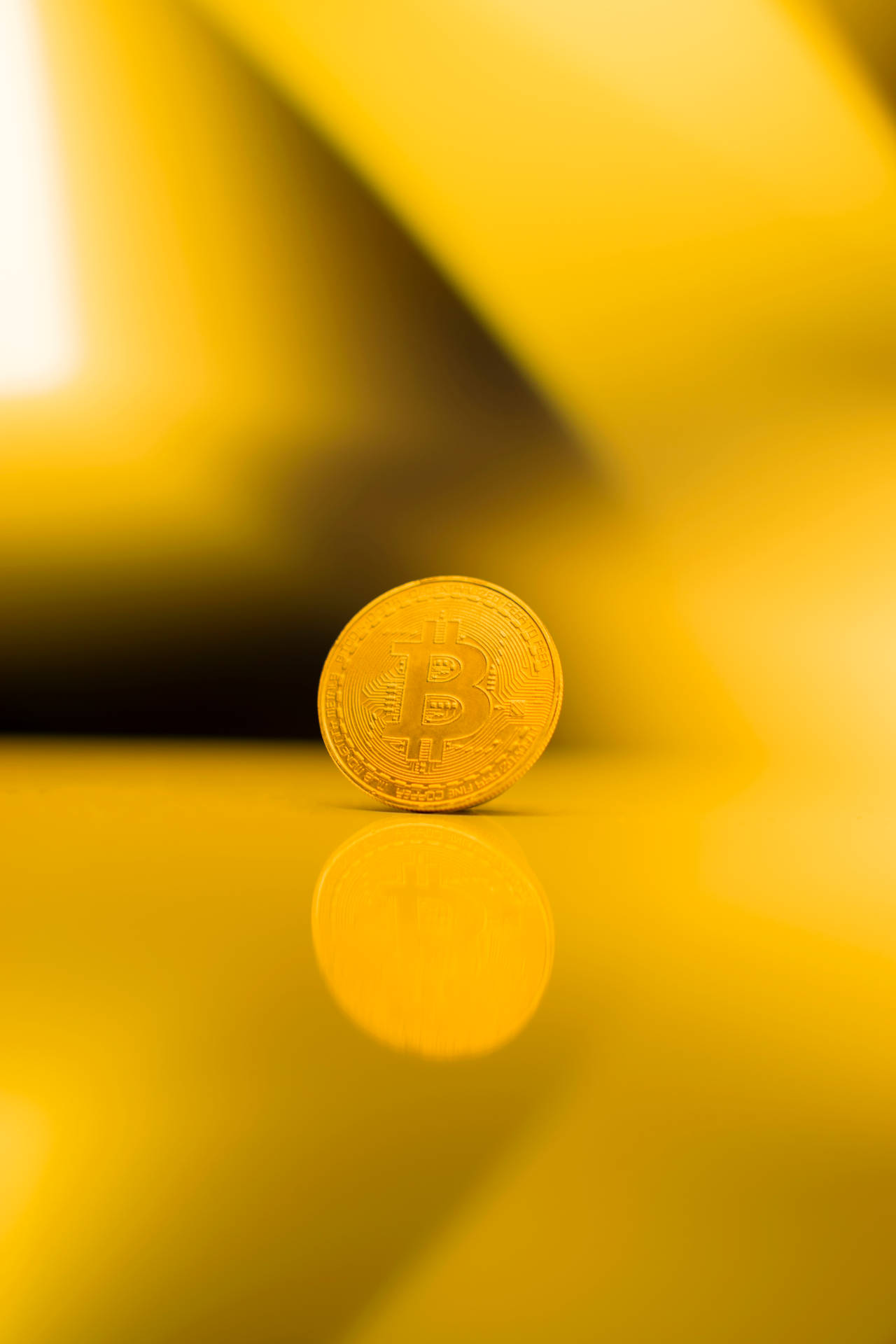 Golden Bitcoin Phone Background