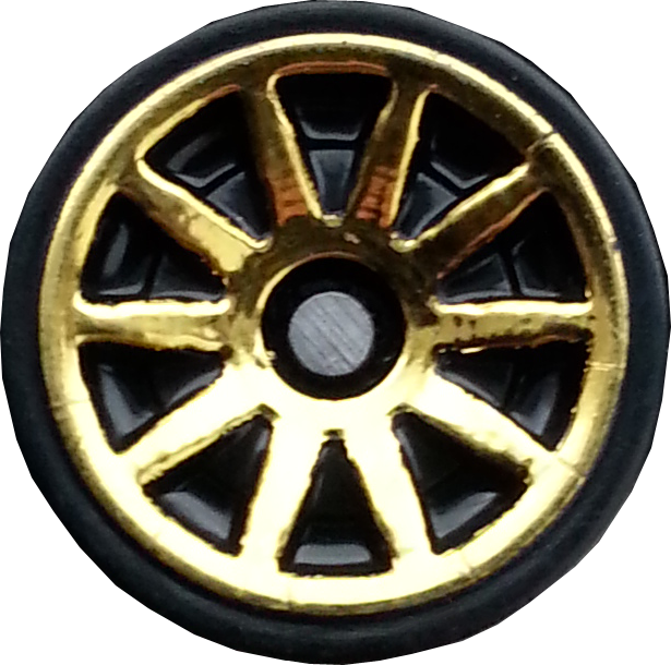 Golden Black Alloy Wheel PNG