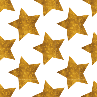 Golden Black Star Pattern PNG