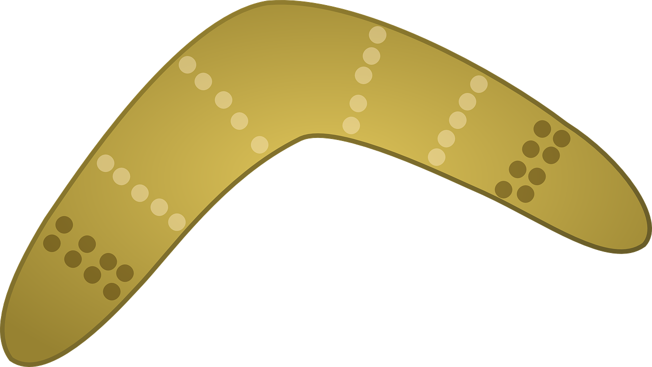 Golden Boomerang Vector Illustration PNG