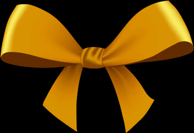 Golden Bow Illustration PNG