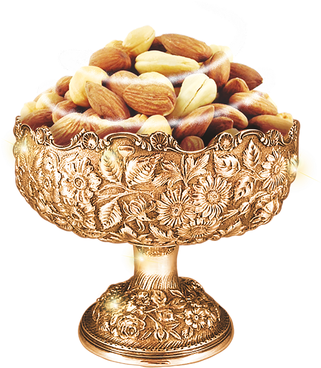 Golden Bowl Almonds PNG
