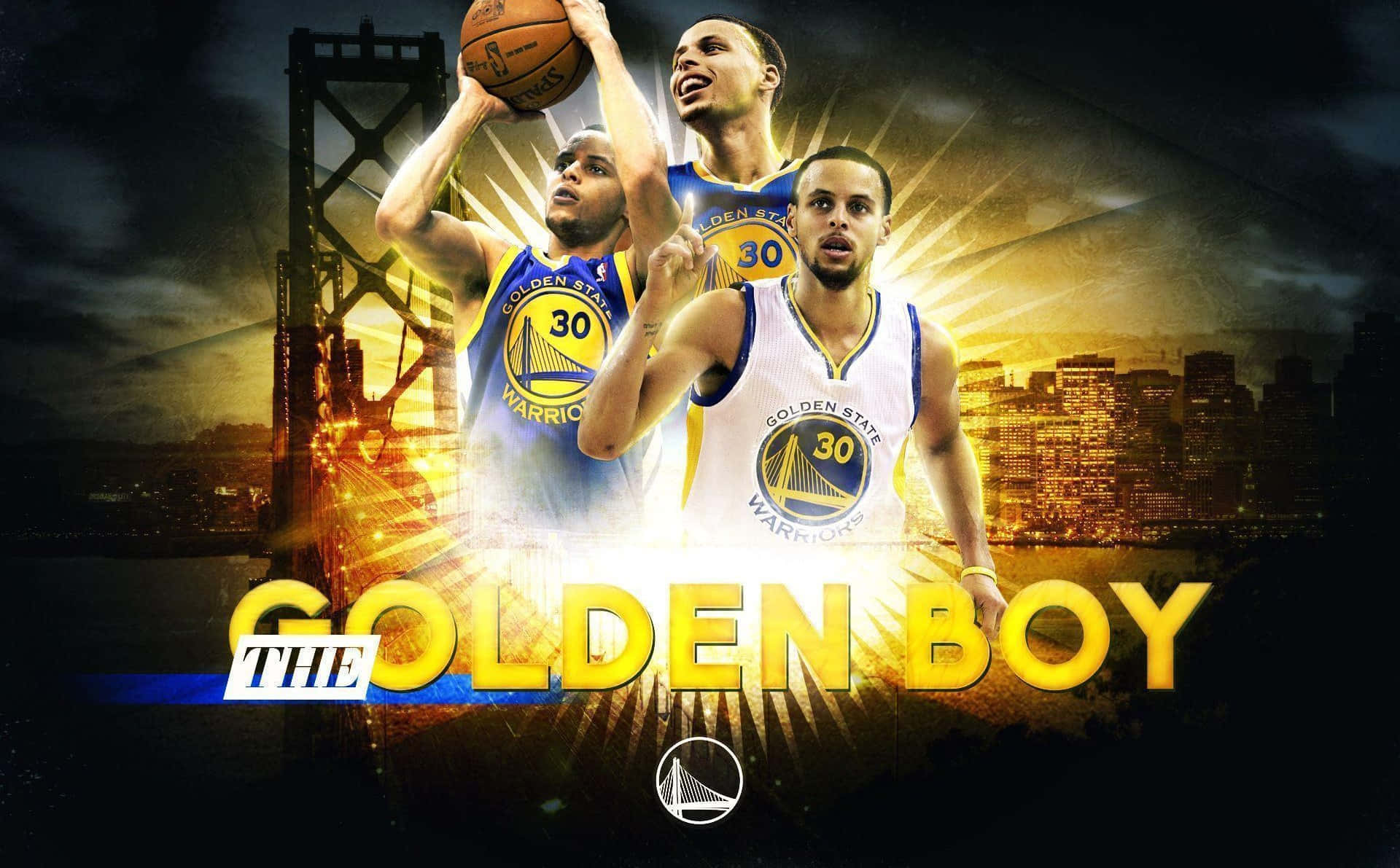 Golden Boy Warriors Basketball Artwork Wallpaper