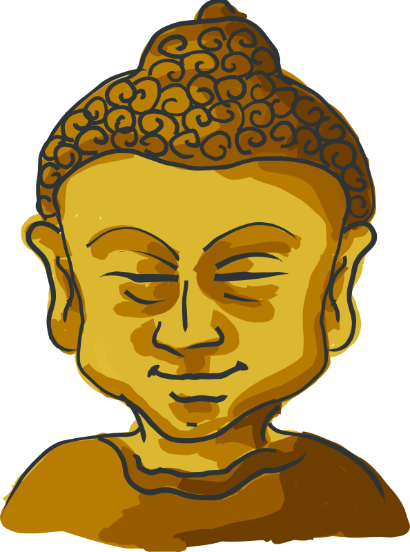 Golden Buddha Head Illustration PNG