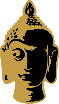 Golden Buddha Profile Graphic PNG