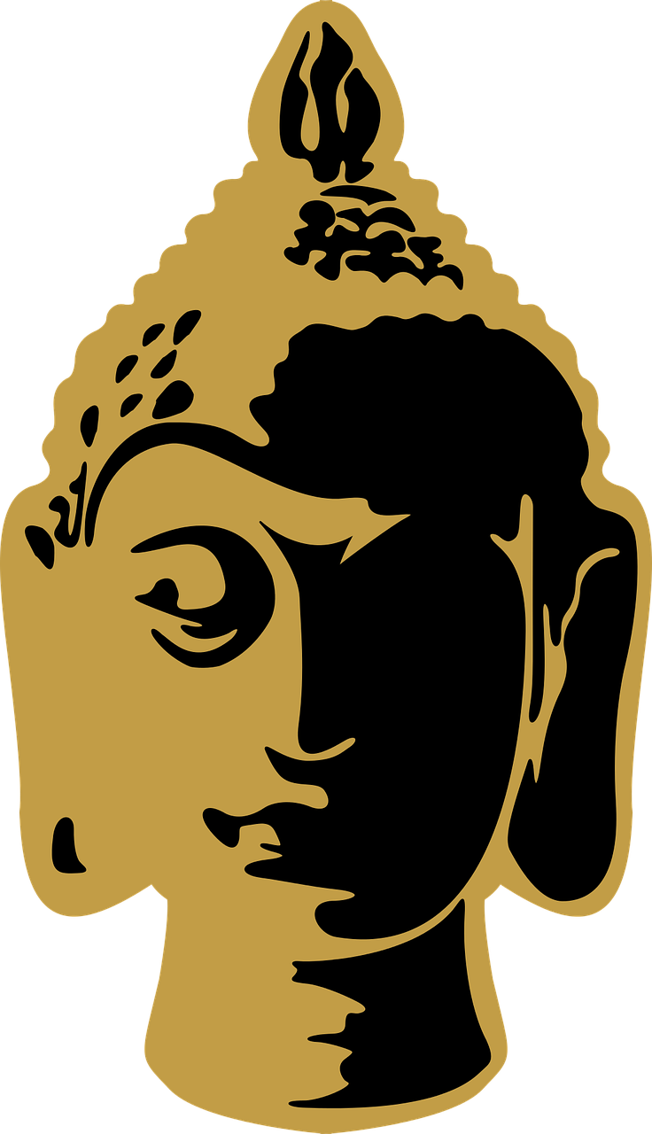 Golden Buddha Profile Vector PNG