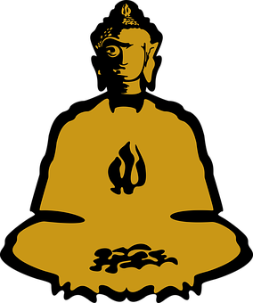 Golden_ Buddha_ Silhouette PNG