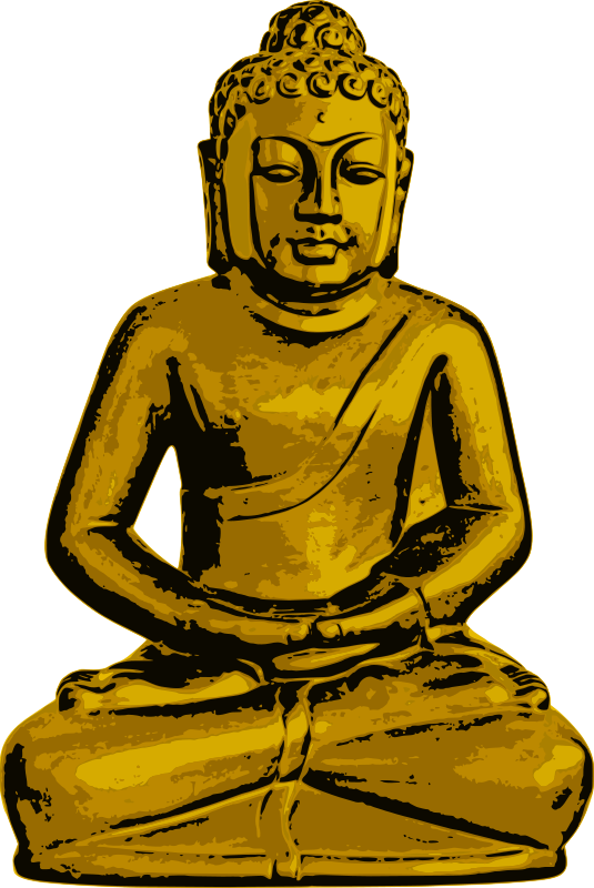 Golden Buddha Statue Illustration PNG