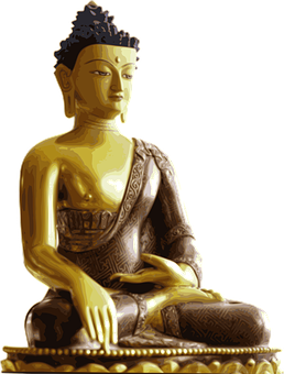 Golden Buddha Statue Meditation PNG