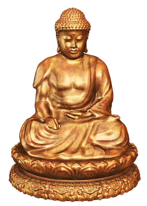 Golden Buddha Statue Meditation Pose PNG