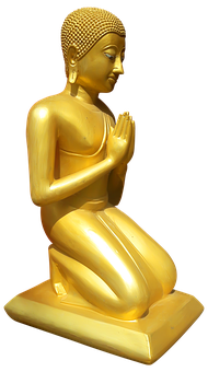 Golden Buddha Statuein Meditation Pose PNG