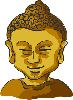 Golden Buddha Vector Illustration PNG