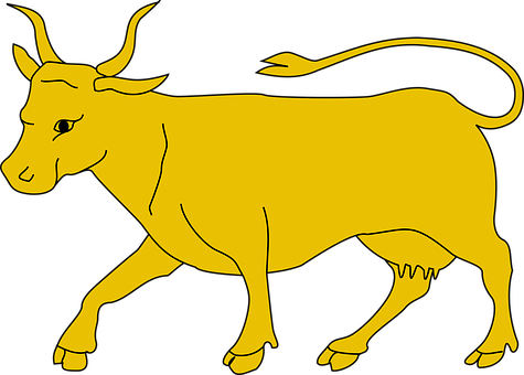 Golden Bull Silhouette PNG